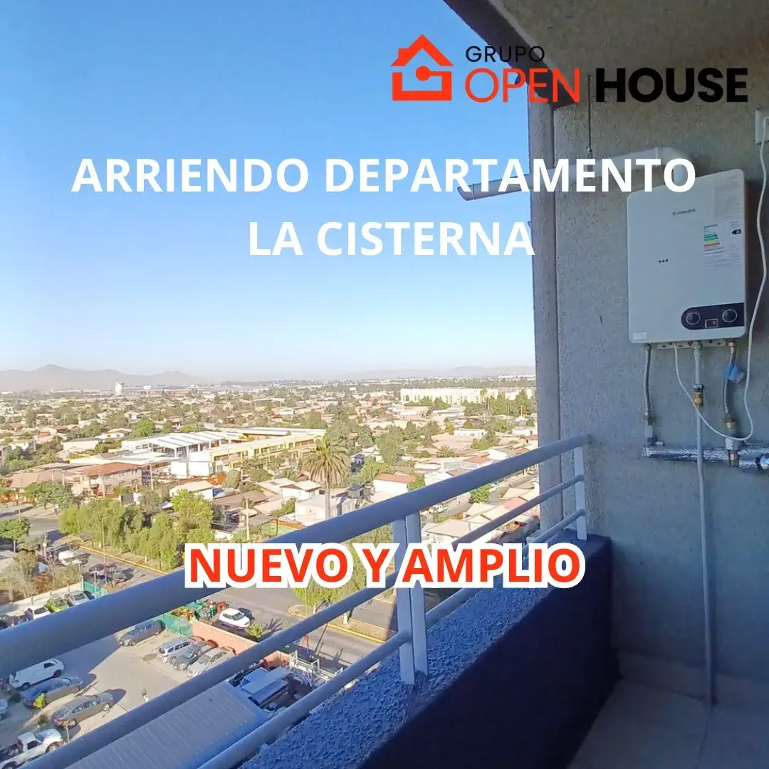 *PROMOCION, 3 PRIMEROS MESES $330.000 Y LUEGO VALOR NORMAL $360.000 😍 GARANTIA EN CUOTAS* Descubre este moderno y NUEVO departamento en Arriendo en La Cisterna, con una excelente ubicación en una zona muy conveniente, cercano a estación de metro 🚇 El Parrón (L2) y a Autopista Central🛣, este departamento de 2 dormitorios y 1 baño ofrece un espacio acogedor y funcional. Disfruta de su balcón con increíbles vistas despejadas.🌞 Dpto se distribuye: – 2 dormitorios con closet.- – 1 baño completo + conexión para lavadora.- – Cocina americana.- – Conexión a lavadora.- – Balcón con vista Sur.- – Gasto común $ 60.000 aprox (edificio nuevo) Edificio cuenta con: – Conserjería 24/7- Estacionamiento de visitas– Salón multiuso– Lavandería– GYM– Piscina– Quincho. Se paga: – 1 mes de arriendo o días proporcionales.- – 1 mes de garantía.- – Comisión de corretaje por el 50% + Iva. ¡Contáctanos ahora para más detalles!🤗 www.grupoopenhouse.com wsp +569 52250626 #arriendos #arriendoslacisterna #lacisterna #arriendosrm #arriendodepartamento #metroelparron #elparron #arriendoschile #asesores #asesoresinmobiliarios #corredordepropiedades #chiletiktok  #parati #goh_asesores 