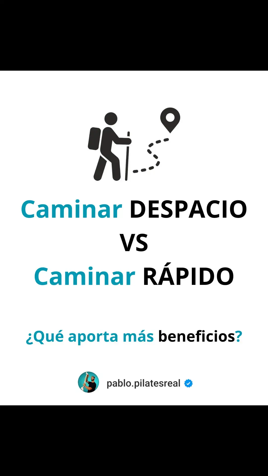 Aunque caminar a cualquier velocidad te va aporta beneficios increíbles para tu salud, en este post te cuento cómo al incrementar tu ritmo, vas a amplificar aún más estos beneficios.  🫁Mejora cardiovascular. Al acelerar tu paso, tu corazón trabajará más intensamente. Esto fortalecerá tu sistema cardiovascular y mejorará tu resistencia pulmonar. 💪Mayor irrigación sanguínea en tu musculatura. Al incrementar la velocidad en tu marcha, promoverás una mejor circulación hacia tus músculos. Esto favorecerá su oxigenación y recuperación, y además mejorará tu resistencia muscular. 🔥Mayor consumo de calorías. Si caminas un poco más rápido puedes incrementar hasta un 50% la cantidad de calorías que consumes comparado con caminar despacio. Algo clave si buscas controlar tu peso. 🧠Mejora del estado de ánimo. Las endorfinas que liberas durante un paseo más rápido tienen un impacto más notable en tu bienestar mental, reduciendo tu estrés y mejorando tu estado de ánimo más eficazmente que caminar a un ritmo más lento. 🩸Regulación de la glucosa en sangre. Caminar a un ritmo acelerado te ayuda a mantener tus niveles de glucosa en sangre más estables, lo que es clave para prevenir o manejar la diabetes. 🦵Beneficios para tu salud articular. Aunque parezca contraintuitivo, mantener un paso rápido mejora tu lubricación articular y tu movilidad. Algo súper positivo si sufres dolor articular, artrosis, dolor cervical o dolor de espalda. ✅Alivio del dolor general. La mejora en tu circulación y la reducción de la inflamación que se da al caminar rápido, la convierten en una poderosa herramienta para ayudarte a abordar el dolor crónico de manera natural. ⌚Optimización de tu tiempo. Si tienes una agenda apretada, caminar rápido te ayudará a obtener poderosos beneficios de salud en menos tiempo. Quiero terminar diciéndote que también es IMPORTANTE que vayas a una velocidad que te permita disfrutar. Si no disfrutas de tu paseo, es muy probable que no lo asientes como un hábito, y lo interesante es que camines TODOS LOS DÍAS. Y tú, ¿prefieres caminar más despacio o eres de los que disfruta aumentado un poco más la velocidad? #pablopilatesreal #senderismo #Running 