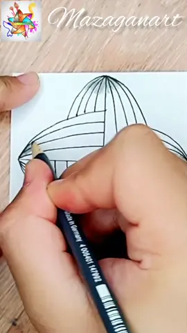 تعلم كيفية رسم زخرفة هندسية سهلة للمبتدئين  #mazaganart #art #fyp 
