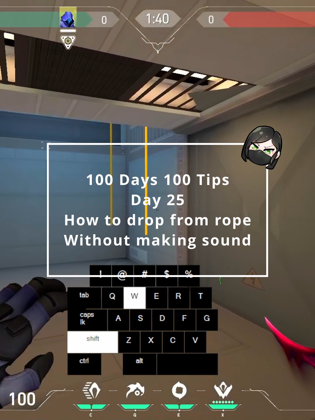 100 Day 100 Tips l Day 25 ลงจากเชือกยังไงให้ไม่มีเสียง #Valorant #valorantgaming #valoranttips #valoranttricks #valo #game #gamer #streamer #gaming #GamingOnTikTok #fyp #foryou #fypシ #valo