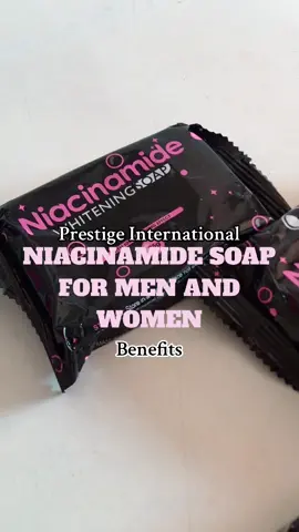 Buy here👉🏻 @Aishopuwu NIACINAMIDE SOAP BENEFITS FOR MAN AND WOMAN #prestigeinternational #niacinamidesoap #niacinamidebenefits #10xwhiteningsoap #whiteningsoap #tiktokshop #tiktokmademebuyit 