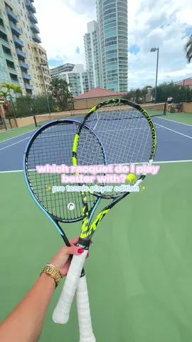 Which racquet do i play better with?!🎾🙏🏻🤩 @Babolat  #tennis #tennisplayer #tennistiktok #tennisgirl #tenniscourt #yourtennisbestie #miami #tennistips #miamitennis #tenniscoach #motivation #inspiration #sportok #athlete #proathlete #dayinthelife #tennistok #girltennis #tennisbestie 