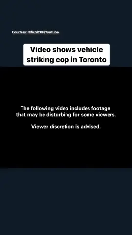 #YorkRegional Police have released a shocking video of a cop that was struck by a suspect vehicle during an investigation in #Toronto last month.