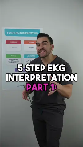5-step EKG Interpretation with Nurse Mike! 💓 . . . #ekg #ekginterpretation #electrocardiogram #nursing #nclex #nursingschool