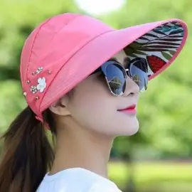 Topi kece wanita visor pantai lipat lebar pelindung kulit anti UV pemesanan komen aku mau #topi #topipantai #tiktokshopindonesia #fypシ゚viral 