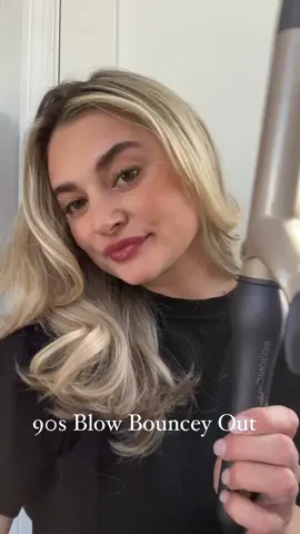 Curling to get the blow out look has always been easier for me than drying my hair with a round brush. 1.5 inch curling iron from @bioionic  . Medium hair styles, 90s blow out #hairtutorial #blowout #90shair #cleanbeauty #organichaircare 