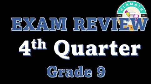 Math 9- Exam Review-Fourth Quarter #student #grade9students #math #exam #review #everyone #fyp #followers