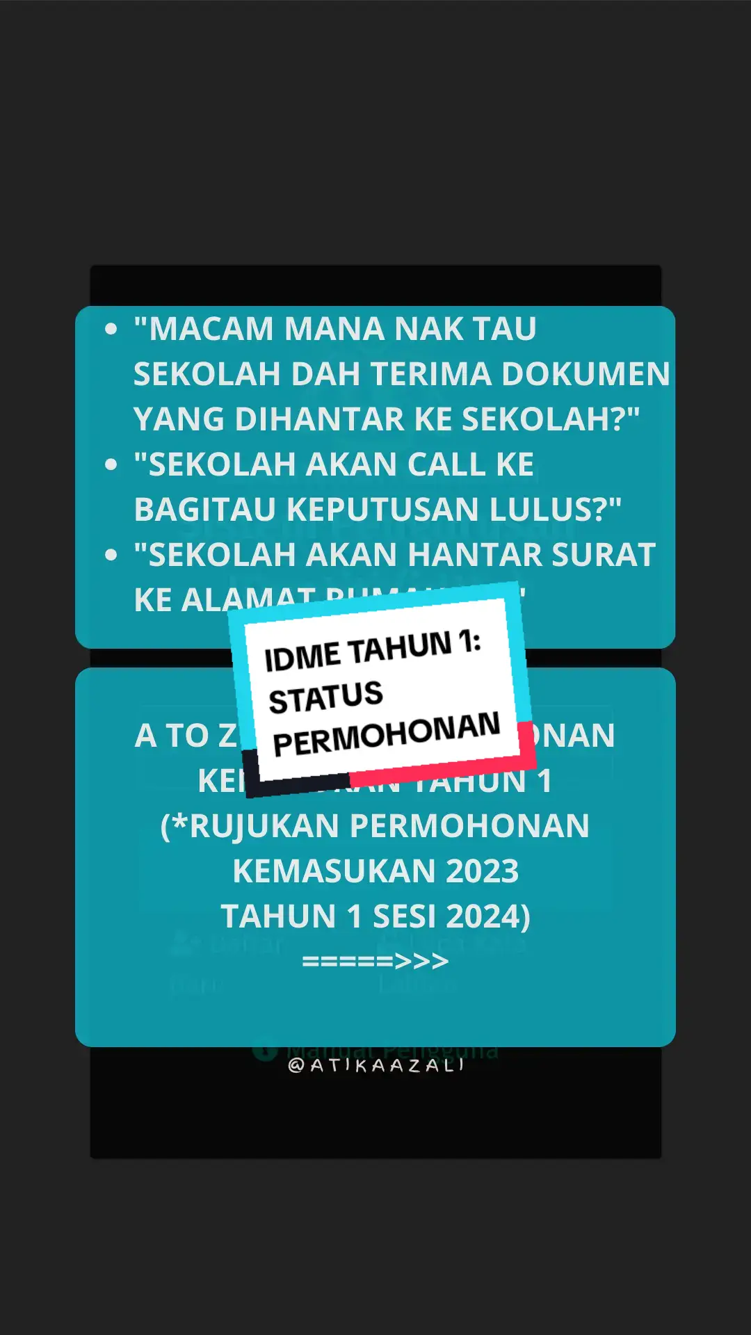 🔵 HANTAR: Sepanjang Mei-Jun (permohonan kemasukan Tahun 1 dibuka). Pertukaran pilihan sekolah boleh dibuat dan hantar dokumen ke sekolah pilihan pertama. Pihak sekolah akan semak dokumen, penjaga akan dihubungi jika perlu maklumat tambahan. 🟡 VERIFIKASI/DALAM PROSES : tindakan sekolah & PPD sepanjang Julai-September. 🟢 PENEMPATAN LULUS: Paparan keputusan bermula 01 Oktober 2024. #daftarsekolahkpm #idme #idmetahun1 #sekolahkpm #kpm #tahun12025 #daftartahun1 #kementerianpendidikanmalaysia #fypmalaysia #infosekolah 