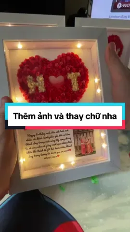 Nhắn tin cho shop để đổi lời nhắn và Ảnh nha ❤️ #quatang #sinhnhat #khungtranhdinhhoa 