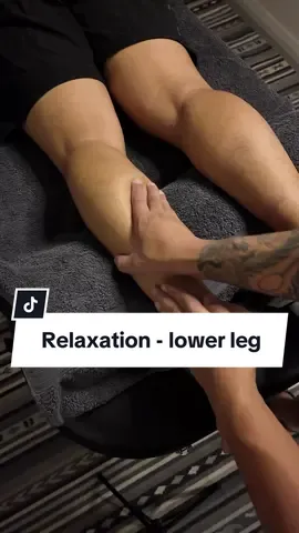 Intro to my relaxation massage series 😌🧘‍♂️ massage the lower leg🦵this can be done while someone is laying face down on a bed. Its the perfect way to end the day!  A relaxation massage typically focuses on providing a soothing experience, aiming to relieve tension and promote relaxation. It's gentle and rhythmic, using smooth, flowing strokes.  #relax #relaxationmassage #howtomassage #anklemassage #learnmassage #massagetherapy @DJI Official 