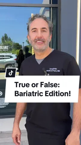 Bariatric true or false! Do you agree? 🤔 Leave your questions below for our next video! 😁  . #surgithin #drpaya #wls #vsgcommunity #vsg #wlsjourney #bariatricsurgery #bariatriclife 