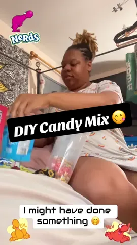 I had been meaning to do this for sometime now, but was struggling to find a cute container 😂 anywho, I think I might have did something because this mixture is bomb 😋 @Nerds Candy i think i need my own bag named after me  #100DayCreatorChallenge #100DCC #Day98 #nerdsgummyclusters #nerdscandy #blackgirltiktok #roadto5k #candy #DIY #microinfluencer #contentcreator #whenboredomstrikes #candytok 