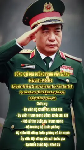 Đại tướng Phan Văn Giang. #yeutoquoc04 