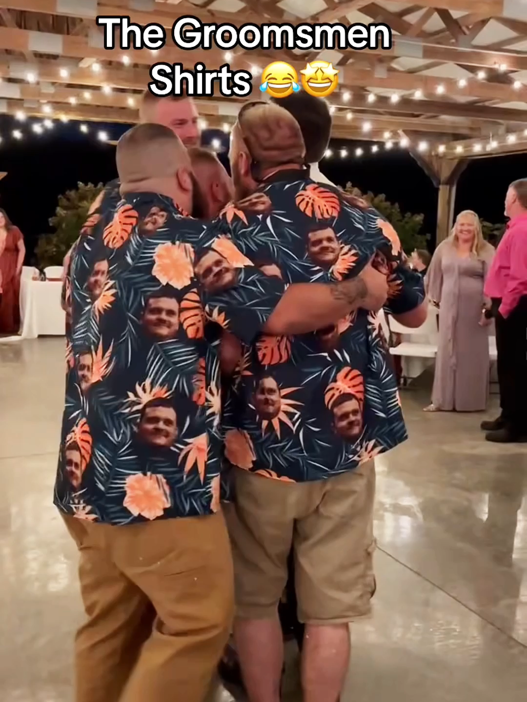 Best wedding surprises! Customize the matching groomsmen shirts now! #hawaiianshirt #faceshirt #customhawaiianshirts #personalizedgift #vacationoutfits #4fungift #weddingvibes