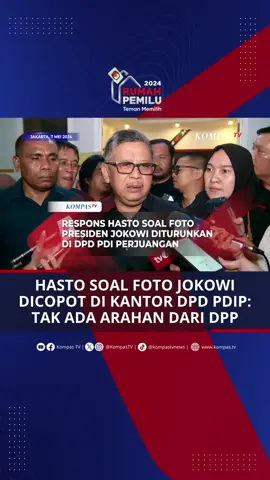 Sekjen PDI Perjuangan Hasto Kristiyanto menanggapi terkait pencopotan foto Presiden Joko Widodo (Jokowi) di kantor DPD PDIP. Hasto menyebut tidak ada arahan dari DPP terkait pencopotan foto Jokowi. #TikTokBerita