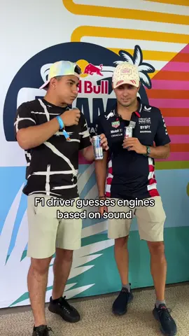 horsepower you can hear 👂— Checo took on the Mr. Car Sounds mouth-made motor challenge #miamigp #f1 #redbullracing #checoperez 