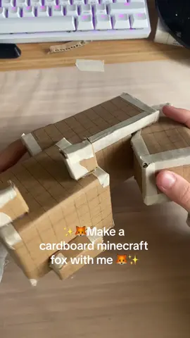 Cardboard minecraft fox!! #minecraftfox #cardboardfox #cardboardminecraftfox #cardboard #fox #DIY #handmade #fyp #foryou #creative #trend #part3 