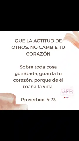 Guarda tu corazón ✨ ✨El verso dice así: «Sobre toda cosa guardada, guarda tu corazón; Porque de él mana la vida». Esto significa que debemos poner atención y cuidado en lo que permitimos entrar en nuestro corazón, ya que lo que entra en él, puede afectar nuestras acciones, decisiones y actitudes. Cuan importante es cuidar que nada malo lo contamine para que esté se mantenga sano y feliz amando y sirviendo al Señor el único digno de recibir toda nuestra alabanza ✨  #Guardatucorazon  𝓤𝓷 𝓹𝓵𝓪𝓷 𝓭𝓲𝓾𝓲𝓷𝓸