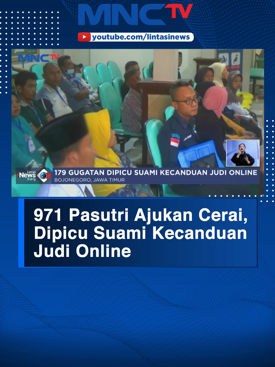 Pengadilan Agama Bojonegoro menunyebutkan tren yang mengkhawatirkan terkait angka perceraian di wilayah ini.  Selama bulan Januari hingga April tahun 2024, tercatat sebanyak 971 pasangan suami istri mengajukan perceraian. GIN #MNCTV #LintasiNewsMNCTV #Cerai #SuamiIstri #Pernikahan #PengadilanAgama #Bojonegoro #JudiOnline