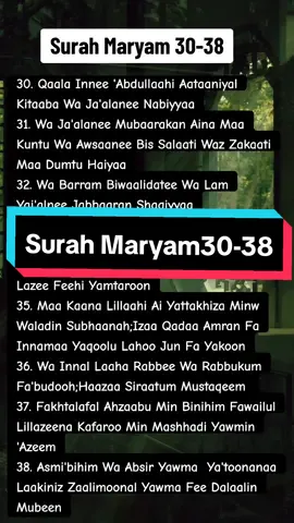 Surah Maryam Part 2) 30-38 #quran_alkarim #islamic_video #surahmaryam #amamawiasi 