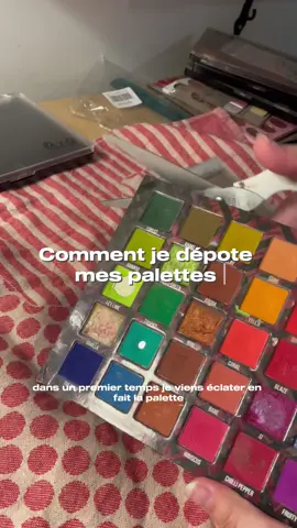 J’ai trouvé cette technique sur le compte de @MaevaMUA_Off ! C’est révolutionnaire vraiment. Je sais pas si j’étais la seule à ne pas connaître cette technique mais maintenant je ne vais faire que ça 🫢✨ #depottingmakeup #depotting #depottingpalette #makeup #maquillage #mua #kit 