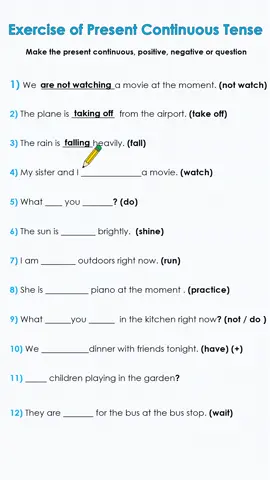 Grammar Exercises | Present Continuous Tense #teacher 