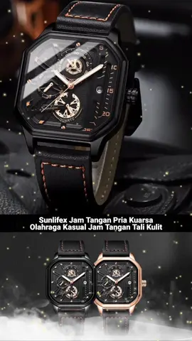 Sunlifex Jam Tangan Pria Kuarsa Olahraga Kasual Tali Kulit Pria Jam Tangan Cowok SL9095 #jamtangan #jamtanganpria #jamtanganoriginal #belilokal #fyp 