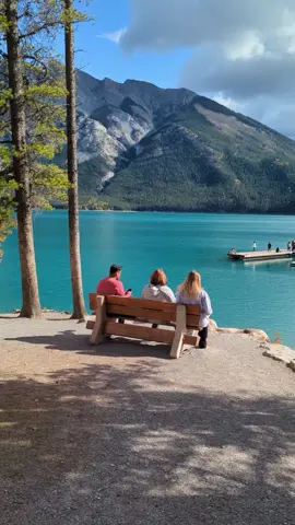 Canada, you're cool  📍 Lake Minnewanka, Banff  #banff #banffnationalpark #lake #Summer #lakeminnewanka #aberta #canada #mountains #mountain #rockymountains #rockies #travel #vacation #views #fyp #foryou #nature 