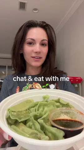 chat and eat dumplings with me 🥟🌱🤍 I love feeling like im just updating on facetime tbh | my brother: @Danner Cronise :) • • • • #eatwithme #eatingshow #mukbang #Foodie #dumpling #chattymukbang #eating 