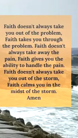 faith doesn't always take you out of the problem
