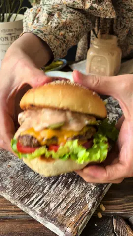 Smashed hamburger #hamburger 