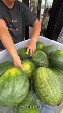 Fresh Juice From Real Watermelon Fruit - Malaysian Street Food #watermelon #smoothie #fruit 