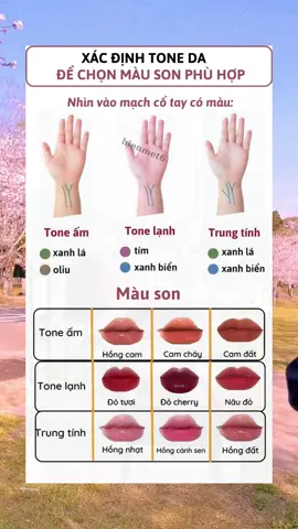 Xác định tone da để chọn màu son phù hợp #skintone #lipstick #lip #lamdep #goclamdep #fyp #xuhuong #hienmet6 