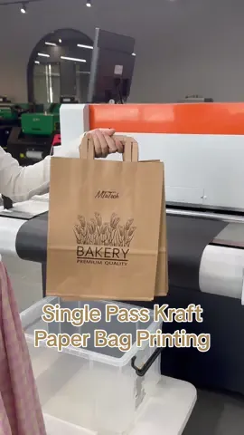 Take a look at paper bags printing in a new way. 😍 This is a quick video printing some brown paper bags with our high-speed Single Pass Printer. #paperbag #kraftpaperbag #brownpaperbag #singlepass #highspeed #mtutech #craft #packaging #foryou #viral 