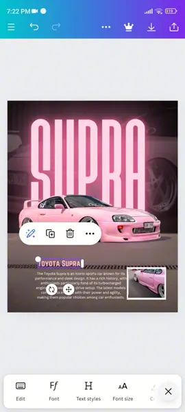 Supra Poster Design 💞 #design #canva #graphicdesign #cars #supra 