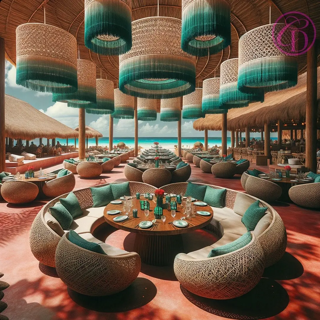 🇲🇽 Would you visit this Beachfront Restaurant? My @giLherrera (IG) twist of Modern Mexican Beachfront Restaurant with a VERY Tulum VIBE!! (I’m enjoying the rustic-terracotta cement floors along with beautiful Rattan everywhere, Macrame Chandeliers with Turquoise Tassel ends, and a floor plan that MAKES YOU WANT TO BE THERE, right??!! : what do you think?) . At CoLores Decor Our team is constantly experimenting with textures & “WOW” styles for a UNIQUE statement design for any room…Introducing TOP 🇲🇽 MeXican Artisan Design & CATAPULTING our culture’s Talent through the vision of our founder, GiL Herrera  . You think you know MeXican Artisan Design, but you have NO IDEA how PASSIONATE , CREATIVE, MASTERFUL, & HARD-WORKING MY PEOPLE ARE.  I, GiL Herrera, founder of CoLores Decor will be my mission to catapult MeXican Design & Designers to the TOP. It NEEDS to be seen & Enjoyed. Your Support is Appreciated! . . . #coloresdecor  #MexicanHomeDecor #HandmadeHomeDecor #ModernMexicanDecor #MexicanArtisan #HandcraftedDecor #tequilabar #ContemporaryMexican #beachfront #ArtisanalDecor #MexicanArtisanDecor #Tulum #admexico #outdoorbar #MexicanFolkArt #MexicanModernism #MexicanTextiles #hoteldesigner #aiart #beachfrontresort #mexicanaesthetic #MexicanHandmadeFurniture #MexicanDesign #restaurandesign #InteriorDesignInspiration #rattanfurniture #chandeliers #tasselchandelier #beachbar #digitalrendering #mariscos 