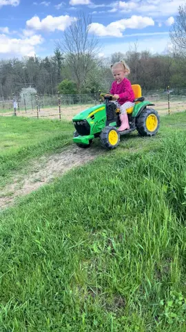 This girl is definitely my Wild Child. She loves to go fast and loves two wheels 🚜🚲 #longlivefarmgirls #tractor #youngestchild #wildchild #outgoing #homestead #country #farmkids 