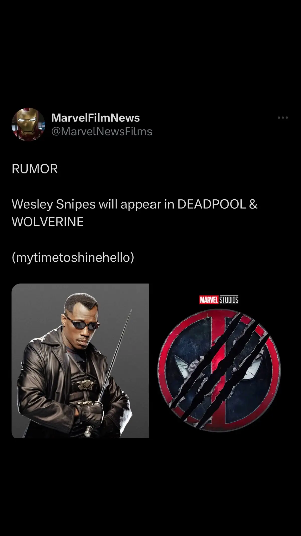 #marvel #mcu #marvelstudios #marvelupdates #deadpool #deadpoolandwolverine #wolverine #wesleysnipes #blade 