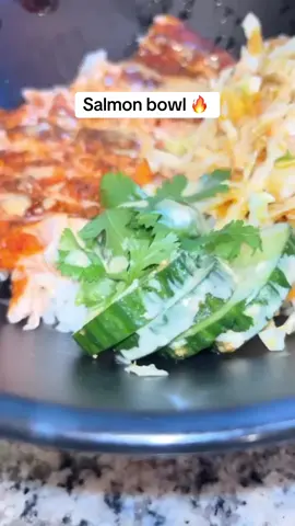 Salmon Bowl…a lil feel good food! #explore #cooking #cookingathometiktoktv #recipes #explorepage #salmon #salmonbowl #seafood #healthy 