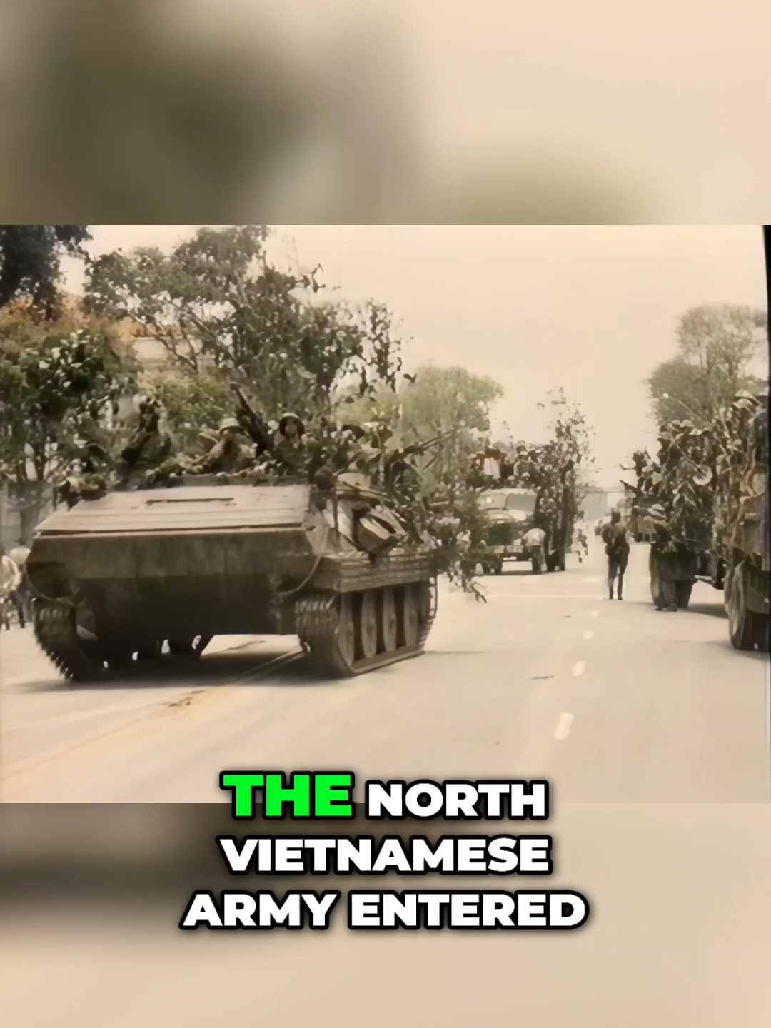 The Triumphant Arrival - The North Vietnamese Army Takes Saigon #vietnamwar #history #historytok #historytime #historybuff #northvietnam #northvietnamesearmy #saigon #historytiktok #colorizedhistory #restored