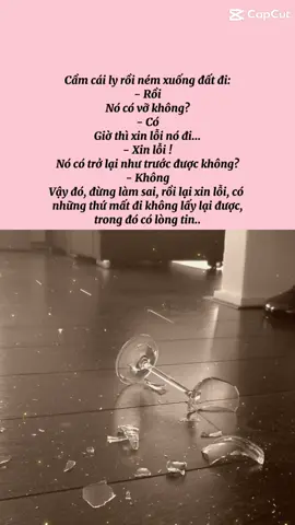 Có những cái sai không phải cứ xin lỗi là xong. Bởi vì có những chuyện cho dù xin lỗi cũng không tốt lên được, không trở về được như lúc ban đầu…#xh #xuhuongtiktok #tamtrang#foryou 