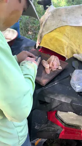 Food prep of paddlefish while camping #fishing #camping #campfire #campingwithkids #alright #fourwheeler #fyp