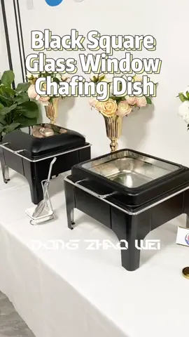 Black square small big glass Chafing dish 6L#buffet #weddingcaterer #catering #weddingcater #chafingdish #lagoscaterer #chafingdishes #cateringservice #weddingcatering 