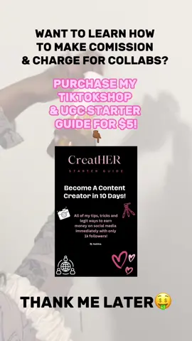 If you’re looking to monetize your content especially if you have around only 1k followers like me, then you need to click the link in my bio to get your tiktok shop and ugc starter guide today! •  •  • • Learn the tips and tricks I used to monetize my content as a nano influencer! No long ebook, very straight to the point and it’s only $5!  • • • • Grab yours today! Click the link in my bio now! 🤑💅🏾✔️ #tiktokmademebuyit #tiktokfinds #ebook #ugccreator #ugcstarterguide #tiktokshop #nanoinfluencer #nanoinfluencertiktok #ugc #ugccommunity #ugccontentcreator #ugctips #ugcjourney #contentcreator #contentcreatortips #howtotiktok #howtobecomeaninfluencer #howtobecomeacontentcreator #fyp #tiktoker #ebooks #digitalproducts #digitalmarketing 