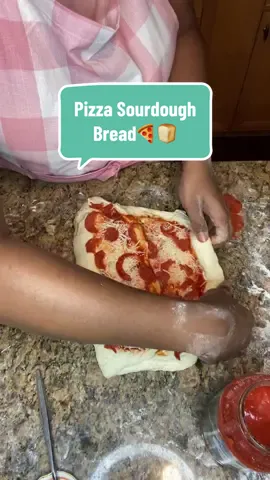 Sourdough inclusion of the day: Pizza ( pepperoni, mozzarella cheese, & tomato sauce ) 🍕🍞.               What should i try next? ##sourdough##sourdoughbread##pizza##sourdoughstarter##pepperoni##sourdoughtok##homestead