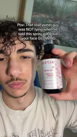 I dont even have anything on my face and its just glowing #rosewaterspray #rosewater #skincare #glowingskin #acne #acnetreatment #skincaretips #tiktokshop #fyp 