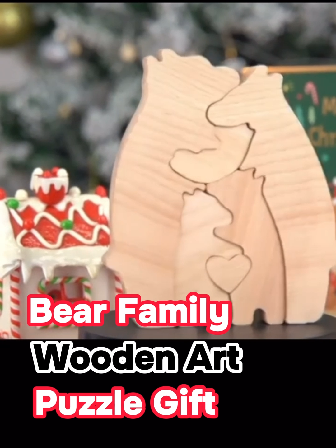 bear family wooden art #woodenart #bearfamily #mothersday #gift #fyp