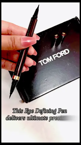 Gifted by @tomfordbeauty & @influenster  ☀️ Eyeliner is one of those beauty products I struggle with, especially applying on my top lid.  This eye defining pen is so luxurious & precise with every stroke. I love that it’s a dual ended pen with a fine calligraphy tip on one end and a brush tip on the other, that gives you versatility for whatever look you need. HOW TO USE -For a softer look: Using the long-tipped brush end of the applicator, draw a thin line along the lash line, starting at the inner corner of the eye and moving outwards.  -For a bolder look: Using the petite-tipped calligraphy end of the applicator, draw a thin line starting at the inner corner of the lash line. At the mid-point of the eye, angle the applicator tip to widen the line as it extends to the outer corner.   #tomfordbeauty #beauty #newrelease #makeup #Eyeliner #foryour   #CapCut 