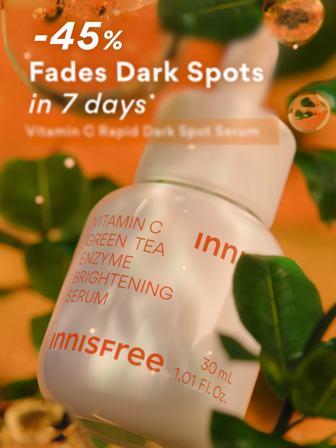 Water-soluble vitamin C + Oil-soluble vitaminC = Dual Vitamin C Capsule meets Green Tea Enzyme that refines skin texture Clinically proven to fade dark spots by -45% in 7 days #innisfreeVitaminCRapidDarkSpotSerum #Bubblepopserum #7daysrapiddarkspotserum#7daysDarkSpotchallenge #innisfree #SaveYourTime#byedarkspotin7days #skincare #skincarerecommendations #koreanskincare #koreanskincareproducts #glassskin #skincaretips #wonyoungism #wonyoungive #jangwonyoung #wonyoung #kpopskincare