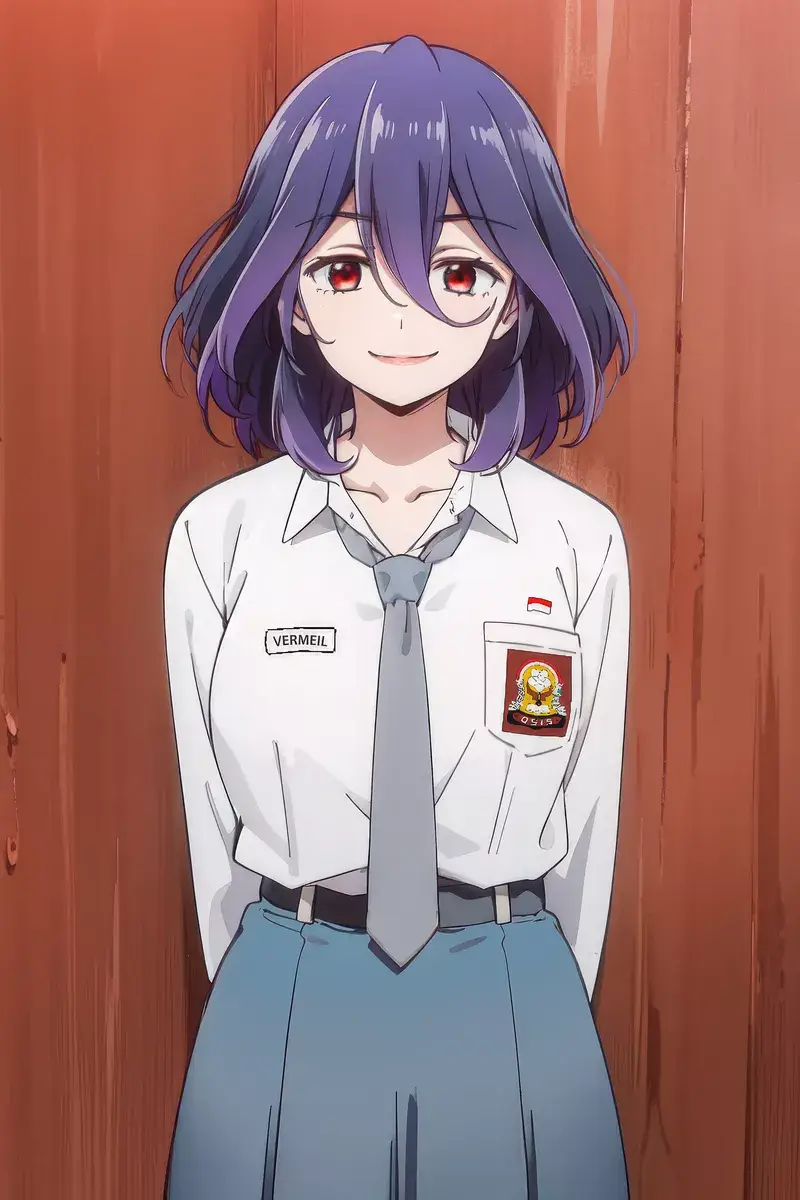 pict ori in page fb : Karakter Anime make Baju SMA #animehijrah #animehijab #penghijrahananime #waifuhalal #Vermeil #vermeilingold  #kinsounovermeil @skyysecond 🗿